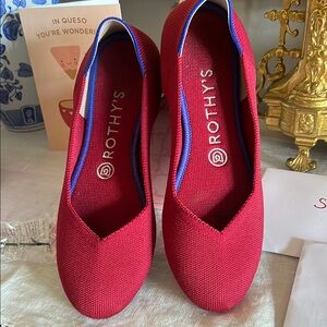 Rothy's Red Flats Stylish Slip-On Loafers